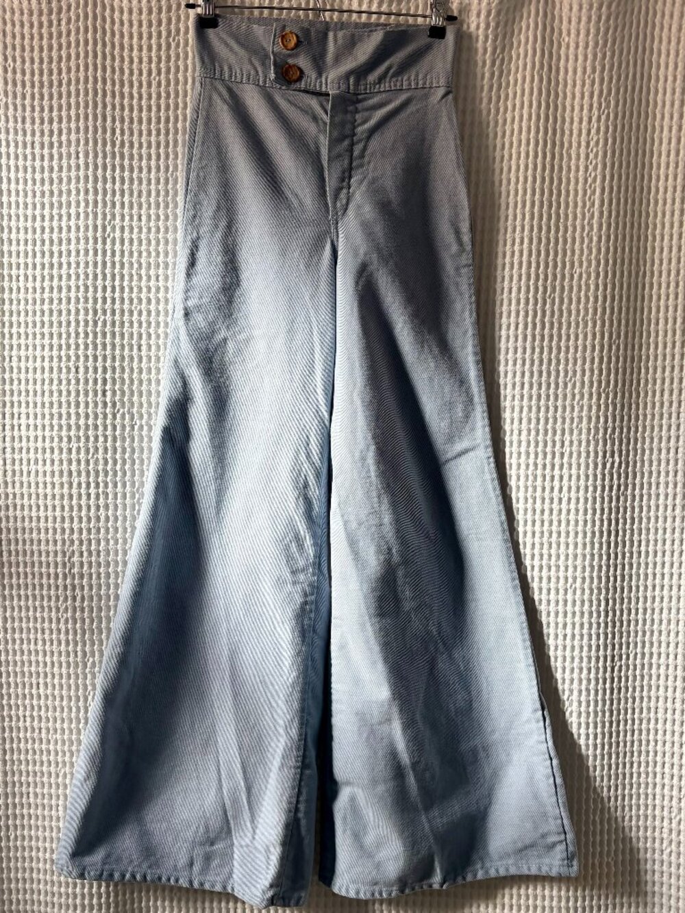 Vintage high waisted high rise bell bottom flare light blue women's pants [READ]